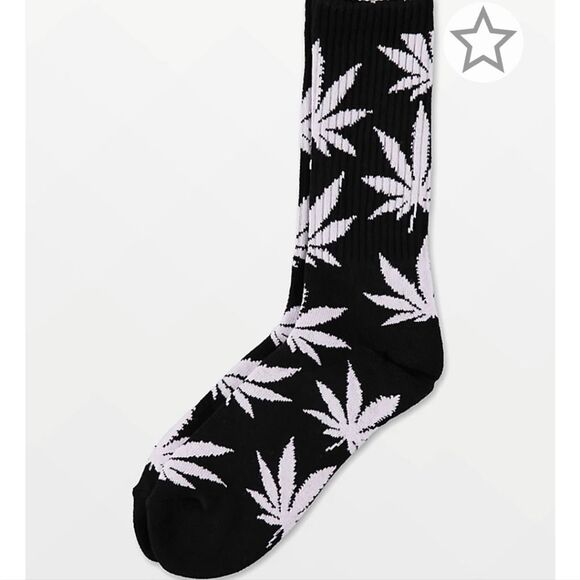 HUF Plant Life Crew Sock- Black/White - Picture 2 of 3